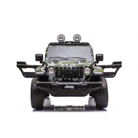 Auto Macchina Elettrica Jeep Wrangler Rubicon 12V per Bambini porte apribili Con telecomando Full accessori (Army)