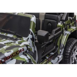 Auto Macchina Elettrica Jeep Wrangler Rubicon 12V per Bambini porte apribili Con telecomando Full accessori (Army)