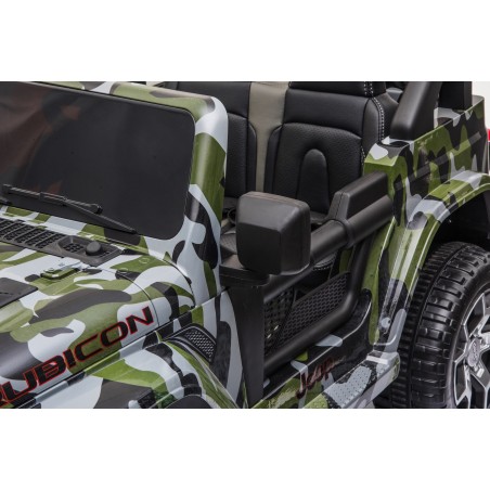 Auto Macchina Elettrica Jeep Wrangler Rubicon 12V per Bambini porte apribili Con telecomando Full accessori (Army)