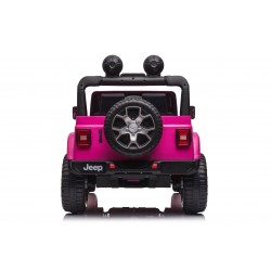 Auto Macchina Elettrica Jeep Wrangler Rubicon 12V per Bambini porte apribili Con telecomando Full accessori (Rosa)