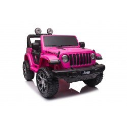 Auto Macchina Elettrica Jeep Wrangler Rubicon 12V per Bambini porte apribili Con telecomando Full accessori (Rosa)