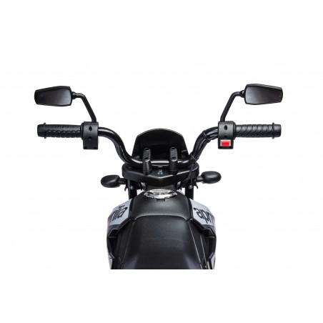 Moto Elettrica 12V per bambini Aprilia RX con Musiche Luci Mp3 Marcia avanti e indietro Sospensione a Molla Rosso-Nero