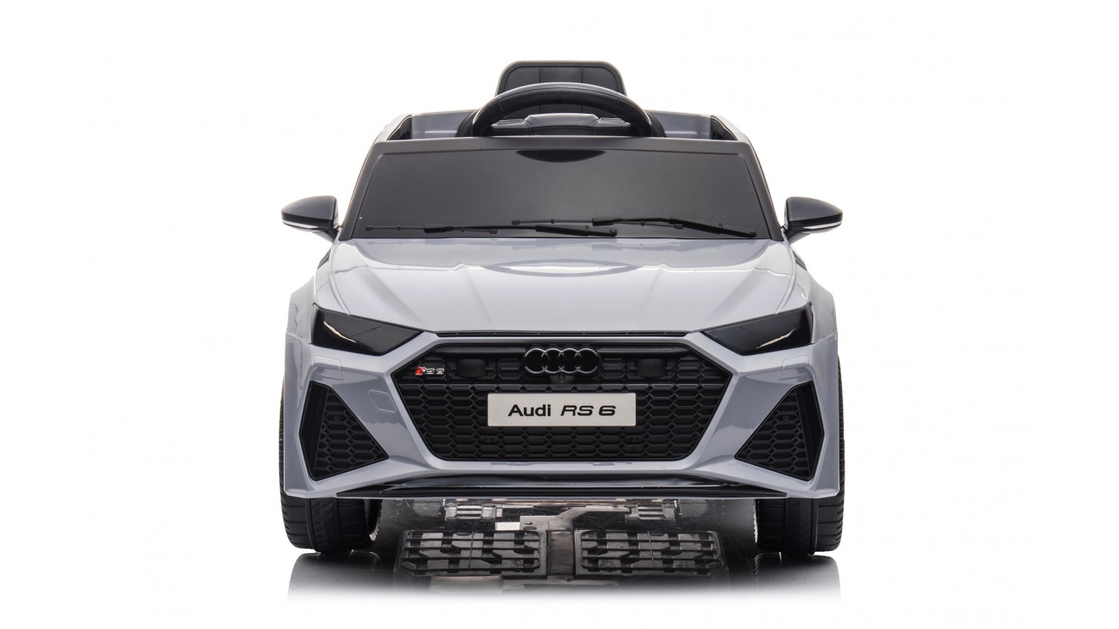 Auto Macchina Elettrica per Bambini 12V Audi RS 6 Sedile Pelle con Telecomando Grigia