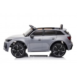 Auto Macchina Elettrica per Bambini 12V Audi RS 6 Sedile Pelle con Telecomando Grigia