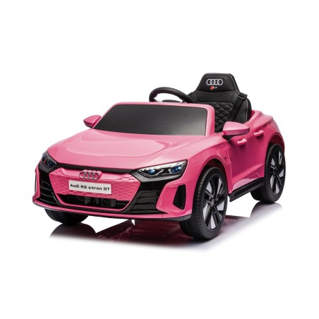 Auto Macchina Elettrica per Bambini 12V Audi RS e-tron GT Sedile Pelle con Telecomando Rosa