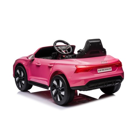 Auto Macchina Elettrica per Bambini 12V Audi RS e-tron GT Sedile Pelle con Telecomando Rosa