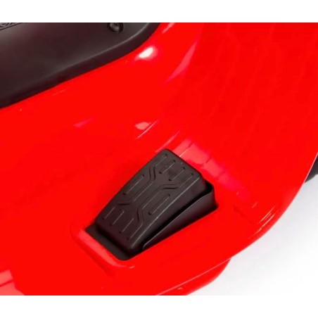Moto Elettrica Scooter per Bambini Mini Vespa GTS Piaggio 6V con Schienale Sedile in Pelle Luci Suoni Verde Rosso