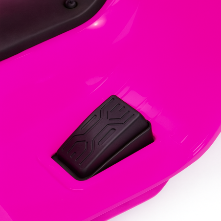 Moto Elettrica Scooter per Bambini Mini Vespa GTS Piaggio 6V con Schienale Sedile in Pelle Luci Suoni Verde Rosa