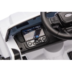 Auto Elettrica per Bambini Ford Ranger Raptor 12 Volt Ruote in Gomma Sedile in Pelle Porte Apribili Telecomando Tappetino Bianca