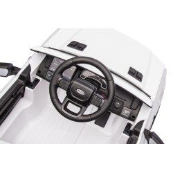 Auto Elettrica per Bambini Ford Ranger Raptor 12 Volt Ruote in Gomma Sedile in Pelle Porte Apribili Telecomando Tappetino Bianca