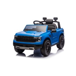 Auto Elettrica per Bambini Ford Ranger Raptor 12 Volt Ruote in Gomma Sedile in Pelle Porte Apribili Telecomando Tappetino Blue