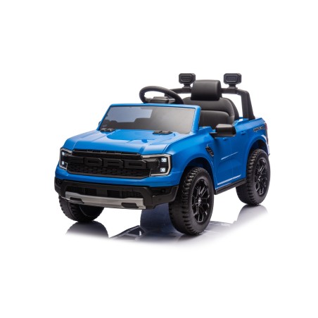 Auto Elettrica per Bambini Ford Ranger Raptor 12 Volt Ruote in Gomma Sedile in Pelle Porte Apribili Telecomando Tappetino Blue