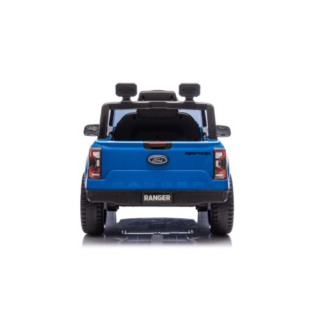 Auto Elettrica per Bambini Ford Ranger Raptor 12 Volt Ruote in Gomma Sedile in Pelle Porte Apribili Telecomando Tappetino Blue