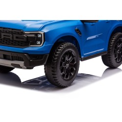 Auto Elettrica per Bambini Ford Ranger Raptor 12 Volt Ruote in Gomma Sedile in Pelle Porte Apribili Telecomando Tappetino Blue