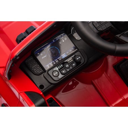 Auto Elettrica per Bambini Ford Ranger Raptor 12 Volt Ruote in Gomma Sedile in Pelle Porte Apribili Telecomando Tappetino Rossa