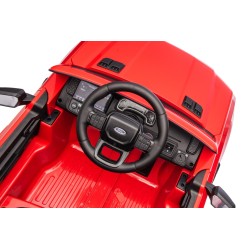 Auto Elettrica per Bambini Ford Ranger Raptor 12 Volt Ruote in Gomma Sedile in Pelle Porte Apribili Telecomando Tappetino Rossa