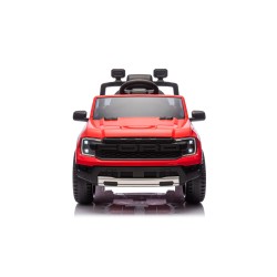 Auto Elettrica per Bambini Ford Ranger Raptor 12 Volt Ruote in Gomma Sedile in Pelle Porte Apribili Telecomando Tappetino Rossa