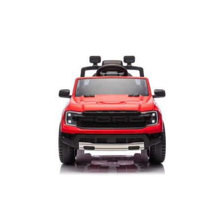 Auto Elettrica per Bambini Ford Ranger Raptor 12 Volt Ruote in Gomma Sedile in Pelle Porte Apribili Telecomando Tappetino Rossa