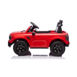 Auto Elettrica per Bambini Ford Ranger Raptor 12 Volt Ruote in Gomma Sedile in Pelle Porte Apribili Telecomando Tappetino Rossa