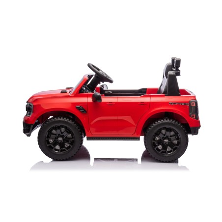 Auto Elettrica per Bambini Ford Ranger Raptor 12 Volt Ruote in Gomma Sedile in Pelle Porte Apribili Telecomando Tappetino Rossa