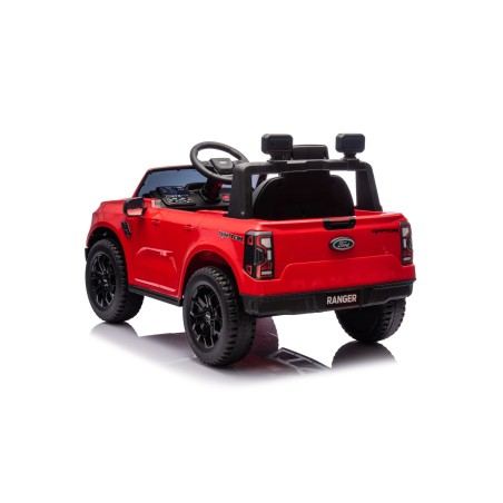 Auto Elettrica per Bambini Ford Ranger Raptor 12 Volt Ruote in Gomma Sedile in Pelle Porte Apribili Telecomando Tappetino Rossa