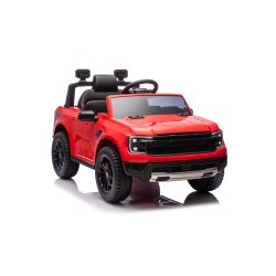 Auto Elettrica per Bambini Ford Ranger Raptor 12 Volt Ruote in Gomma Sedile in Pelle Porte Apribili Telecomando Tappetino Rossa