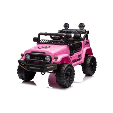 Auto Elettrica per Bambini Jeep Toyota Fj Cruiser 12V Ruote in Gomma Full Optional Sedile Pelle Porte Apribili Telecomando