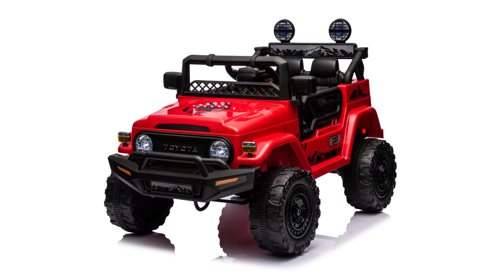 Auto Elettrica per Bambini Jeep Toyota Fj Cruiser 12V Ruote in Gomma Full Optional Sedile Pelle Porte Apribili Telecomando