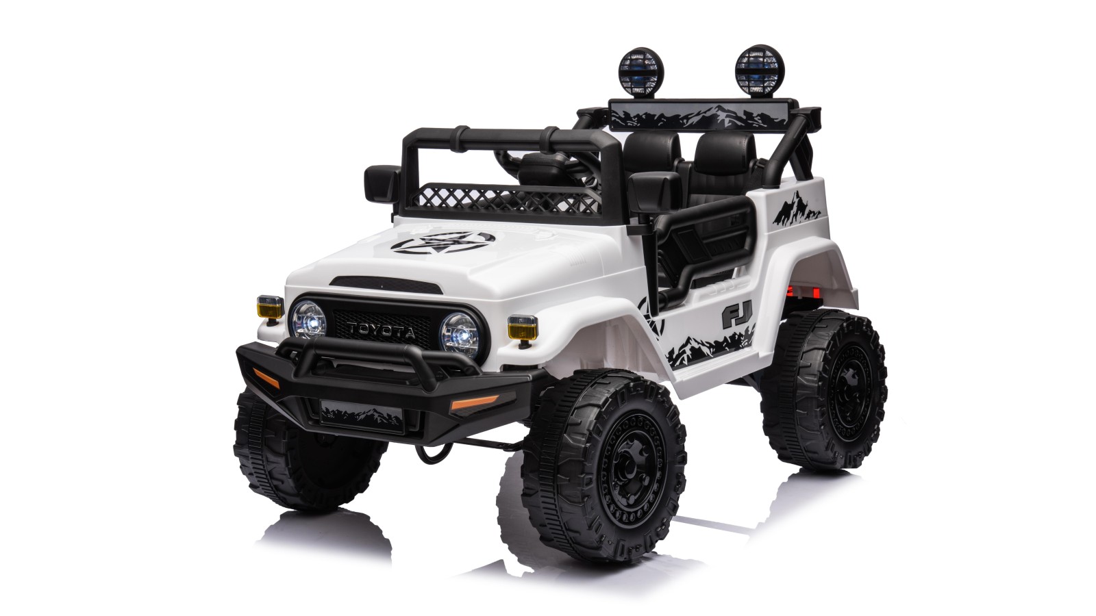 Auto Elettrica per Bambini Jeep Toyota Fj Cruiser 12V Ruote in Gomma Full Optional Sedile Pelle Porte Apribili Telecomando