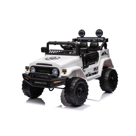 Auto Elettrica per Bambini Jeep Toyota Fj Cruiser 12V Ruote in Gomma Full Optional Sedile Pelle Porte Apribili Telecomando