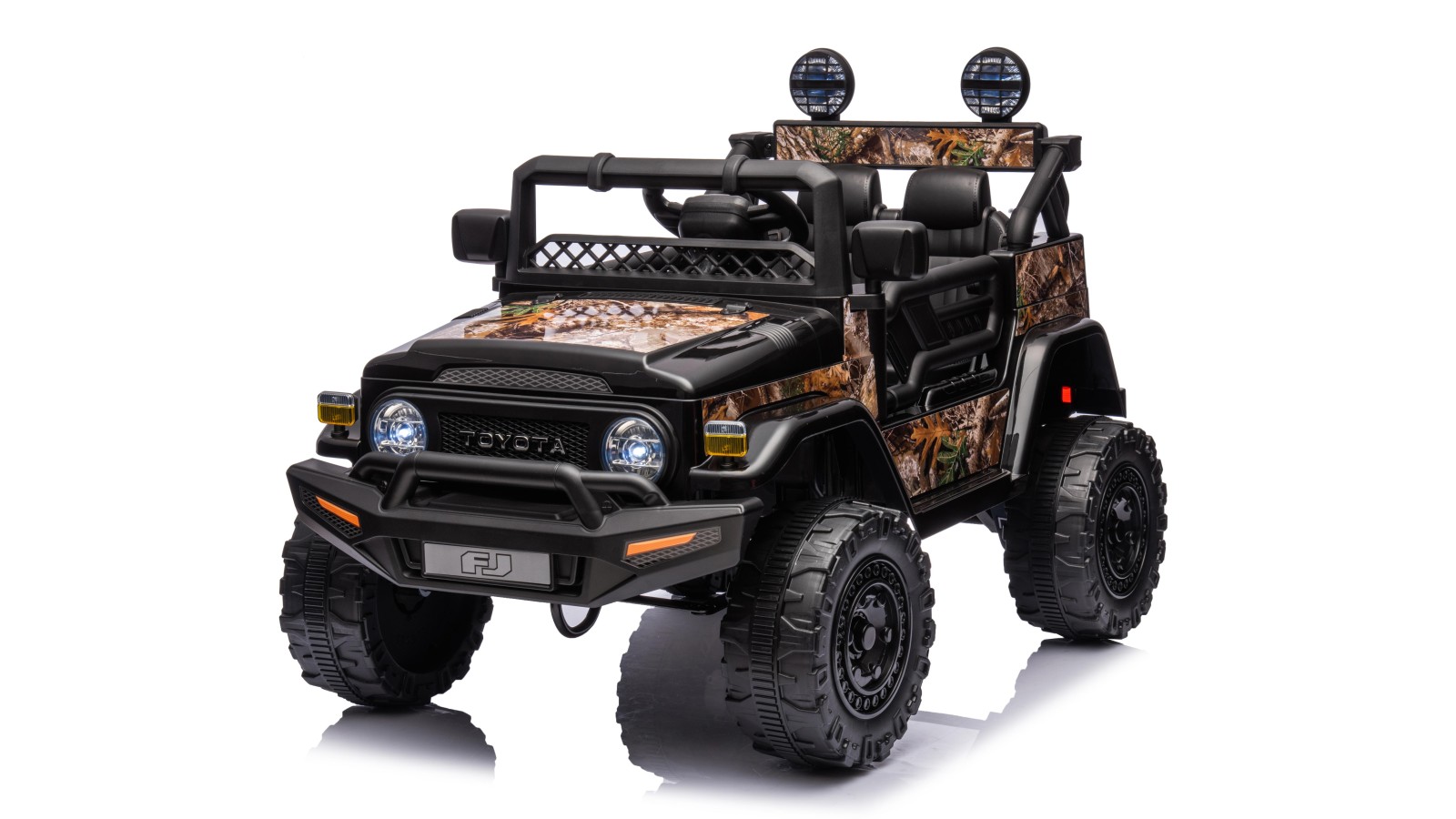 Auto Elettrica per Bambini Jeep Toyota Fj Cruiser 12V Ruote in Gomma Full Optional Sedile Pelle Porte Apribili Telecomando