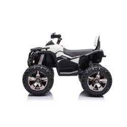 Quad Elettrico per Bambini 12V ATV Off-Road 4 x 4 Motori 12v Batteria Potenziata 14AH Sospensioni Bianco