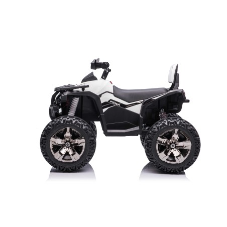 Quad Elettrico per Bambini 12V ATV Off-Road 4 x 4 Motori 12v Batteria Potenziata 14AH Sospensioni Bianco