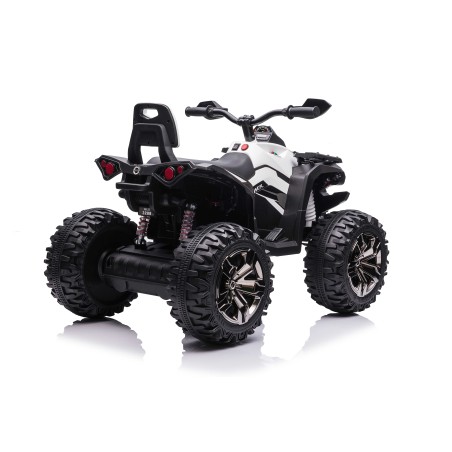 Quad Elettrico per Bambini 12V ATV Off-Road 4 x 4 Motori 12v Batteria Potenziata 14AH Sospensioni Bianco