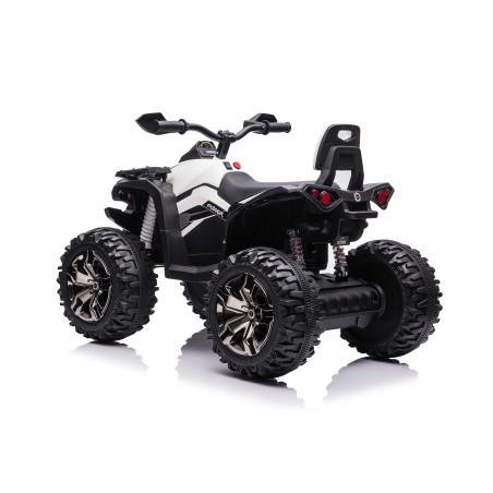 Quad Elettrico per Bambini 12V ATV Off-Road 4 x 4 Motori 12v Batteria Potenziata 14AH Sospensioni Bianco