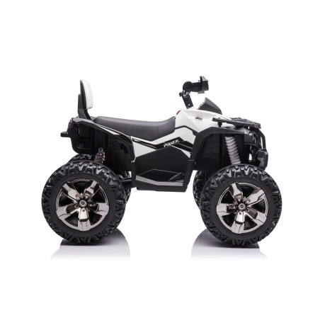 Quad Elettrico per Bambini 12V ATV Off-Road 4 x 4 Motori 12v Batteria Potenziata 14AH Sospensioni Bianco