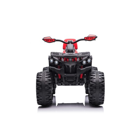 Quad Elettrico per Bambini 12V ATV Off-Road 4 x 4 Motori 12v Batteria Potenziata 14AH Sospensioni Rosso