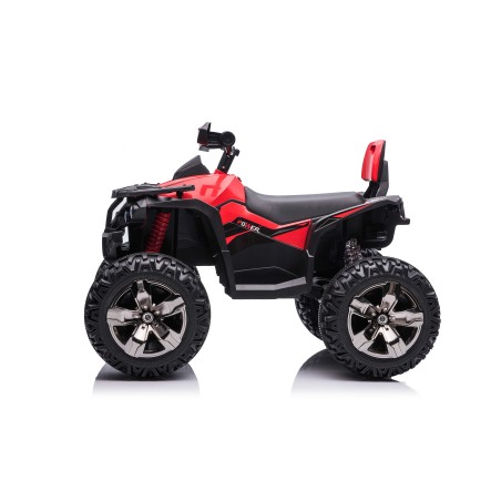 Quad Elettrico per Bambini 12V ATV Off-Road 4 x 4 Motori 12v Batteria Potenziata 14AH Sospensioni Rosso