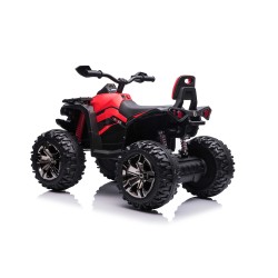 Quad Elettrico per Bambini 12V ATV Off-Road 4 x 4 Motori 12v Batteria Potenziata 14AH Sospensioni Rosso