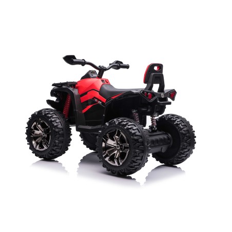 Quad Elettrico per Bambini 12V ATV Off-Road 4 x 4 Motori 12v Batteria Potenziata 14AH Sospensioni Rosso