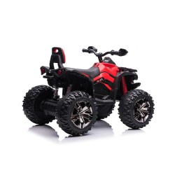 Quad Elettrico per Bambini 12V ATV Off-Road 4 x 4 Motori 12v Batteria Potenziata 14AH Sospensioni Rosso