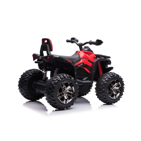 Quad Elettrico per Bambini 12V ATV Off-Road 4 x 4 Motori 12v Batteria Potenziata 14AH Sospensioni Rosso