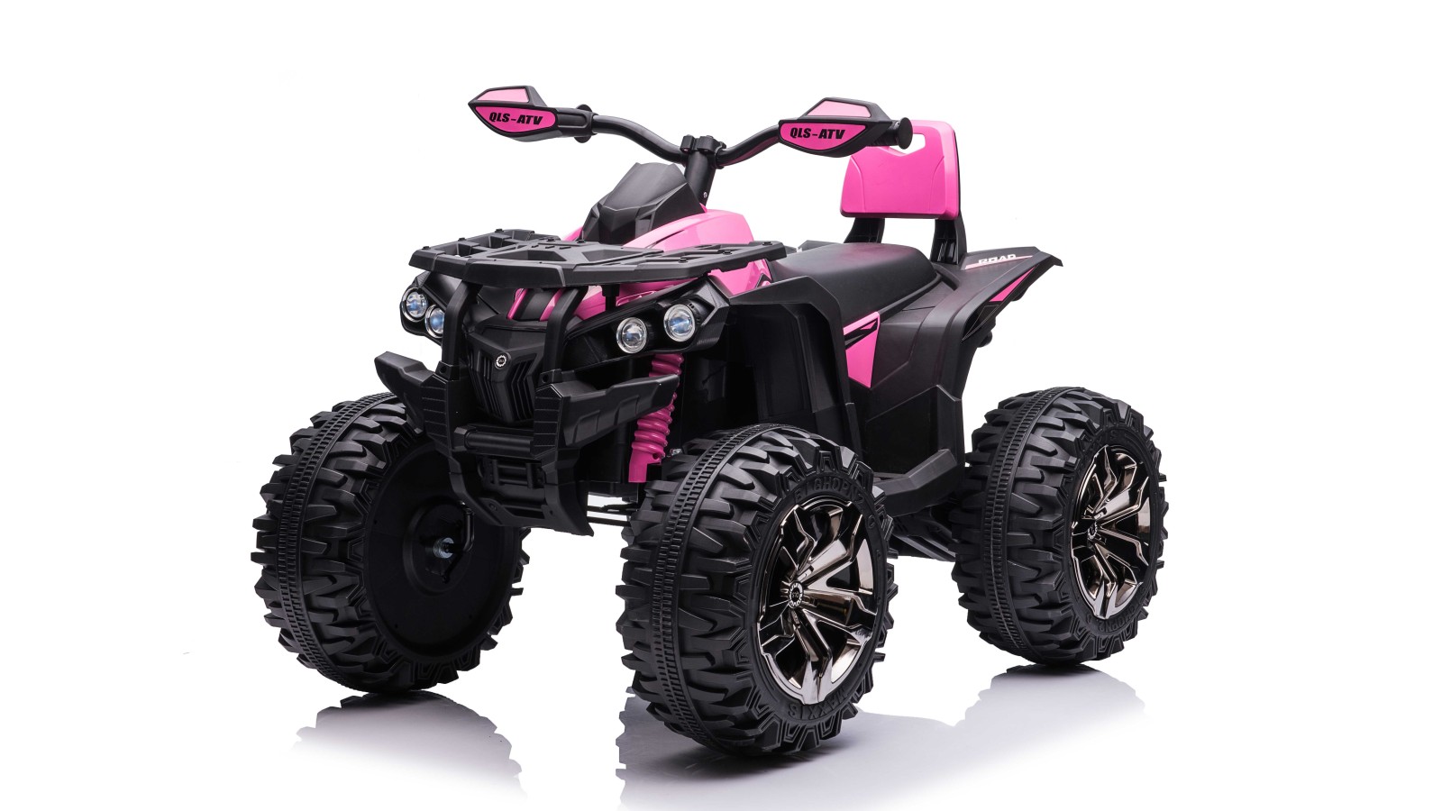 Quad Elettrico per Bambini 12V ATV Off-Road 4 x 4 Motori 12v Batteria Potenziata 14AH Sospensioni Rosa