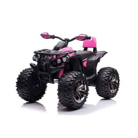 Quad Elettrico per Bambini 12V ATV Off-Road 4 x 4 Motori 12v Batteria Potenziata 14AH Sospensioni Rosa