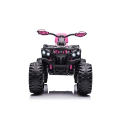 Quad Elettrico per Bambini 12V ATV Off-Road 4 x 4 Motori 12v Batteria Potenziata 14AH Sospensioni Rosa