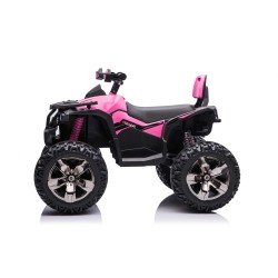 Quad Elettrico per Bambini 12V ATV Off-Road 4 x 4 Motori 12v Batteria Potenziata 14AH Sospensioni Rosa
