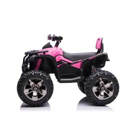 Quad Elettrico per Bambini 12V ATV Off-Road 4 x 4 Motori 12v Batteria Potenziata 14AH Sospensioni Rosa