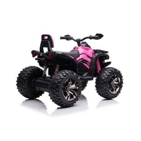 Quad Elettrico per Bambini 12V ATV Off-Road 4 x 4 Motori 12v Batteria Potenziata 14AH Sospensioni Rosa