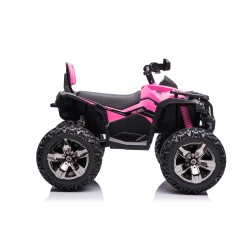 Quad Elettrico per Bambini 12V ATV Off-Road 4 x 4 Motori 12v Batteria Potenziata 14AH Sospensioni Rosa