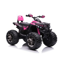 Quad Elettrico per Bambini 12V ATV Off-Road 4 x 4 Motori 12v Batteria Potenziata 14AH Sospensioni Rosa